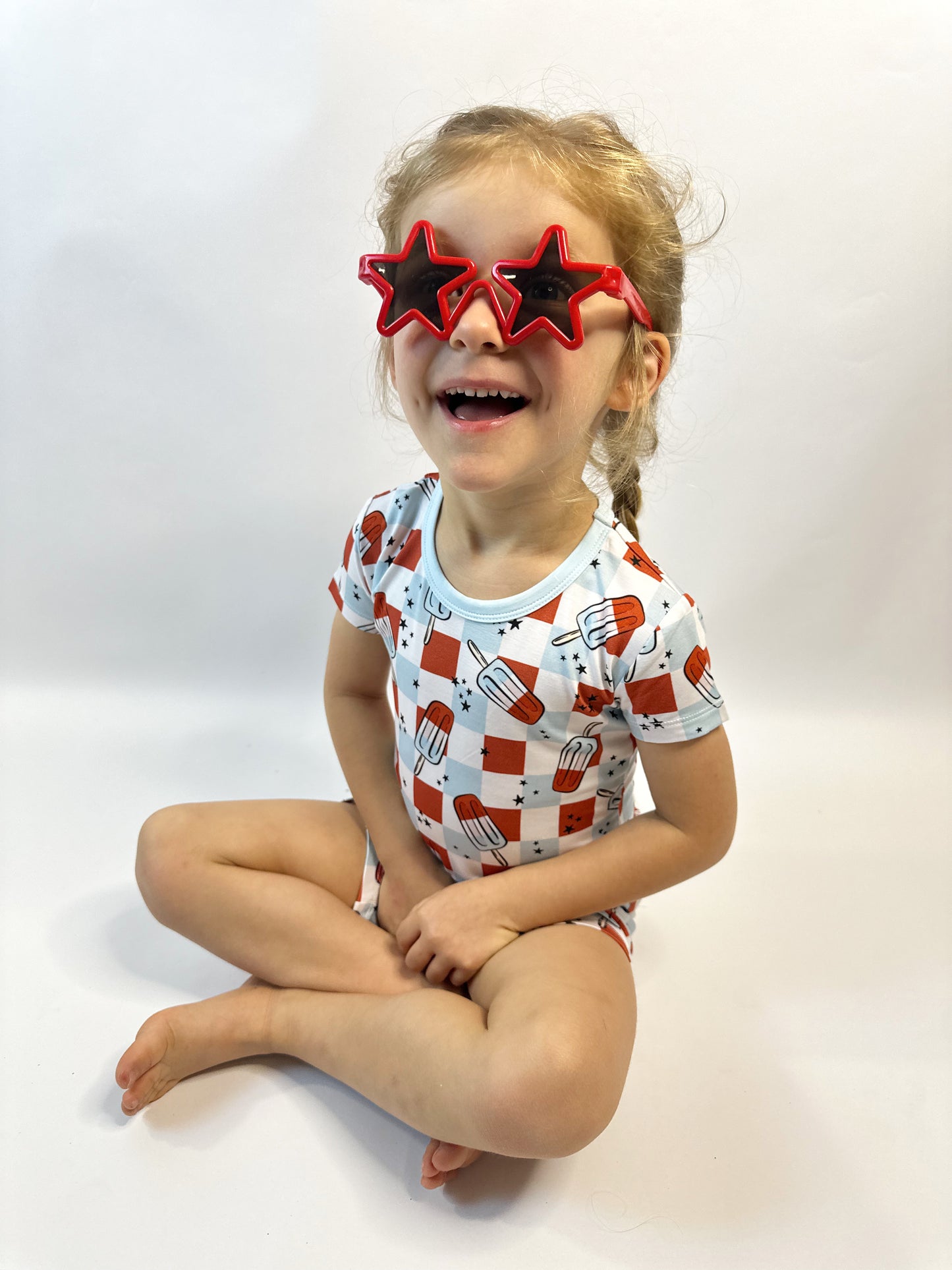 4th Of July Checkered 2 Piece Pajama Set