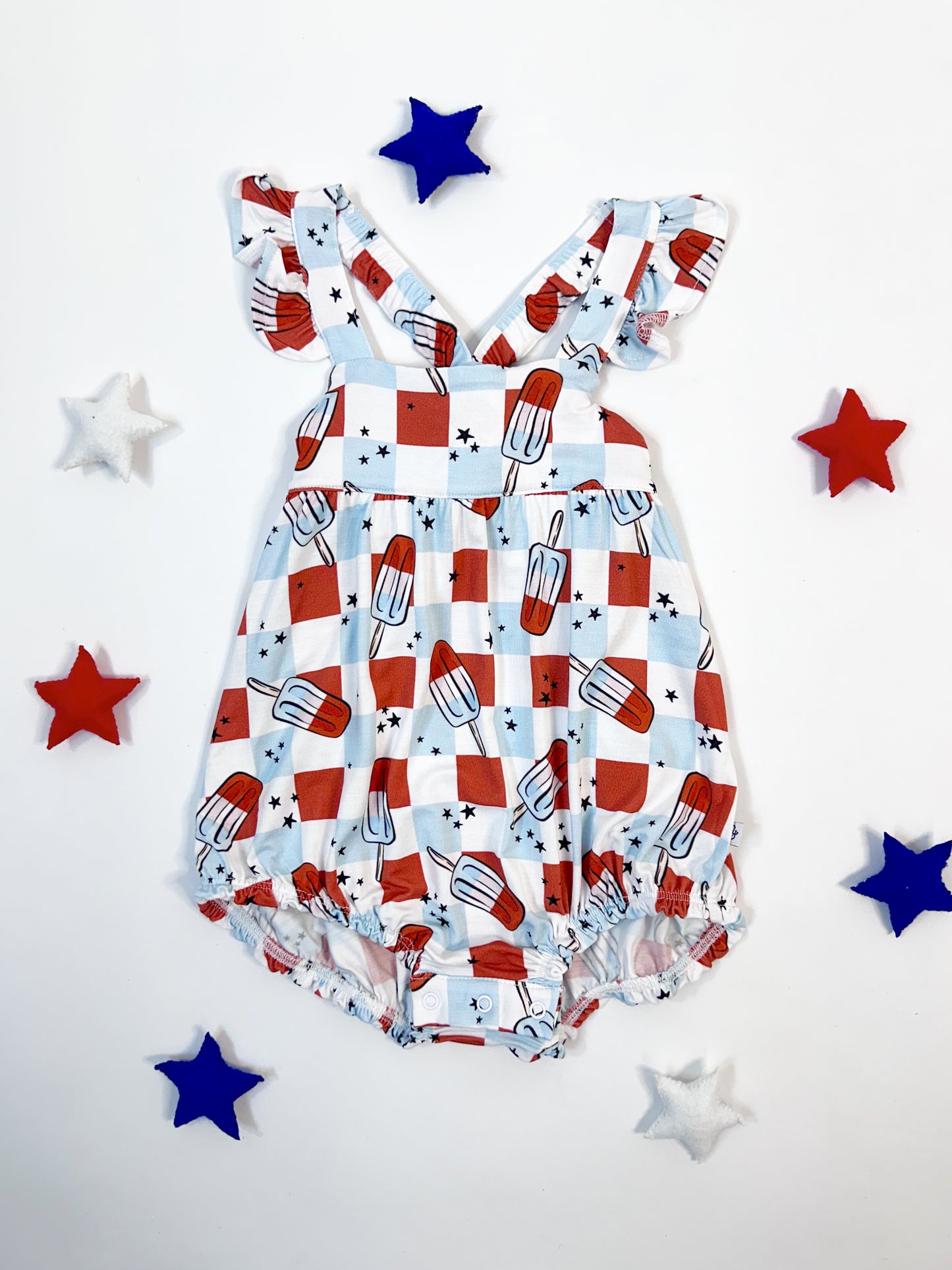 4th Of July Bubble Romper