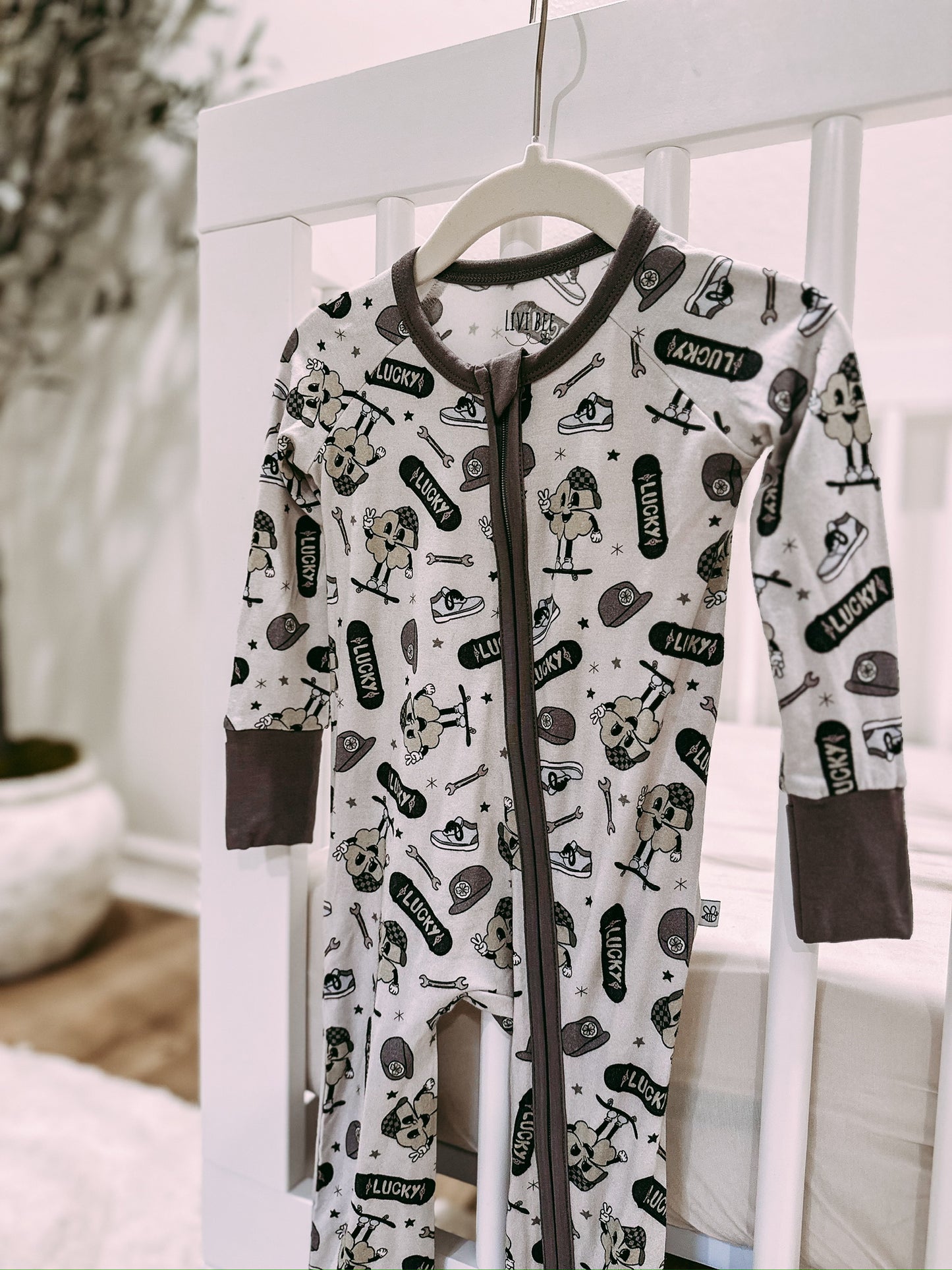 Lucky Dude Skateboard-2 Way Convertible Zip Romper