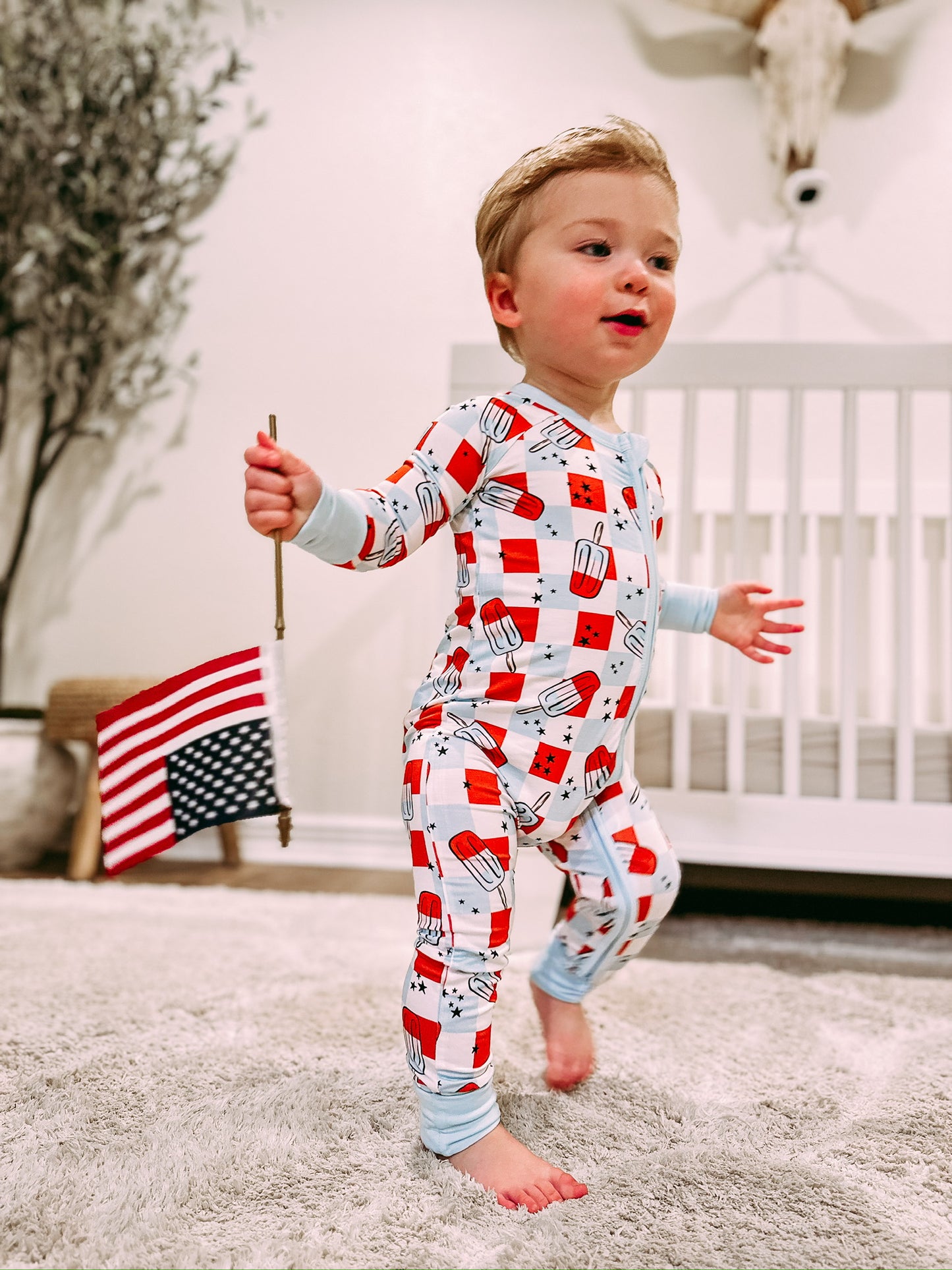 4th Of July Checkered Bamboo Sleeper