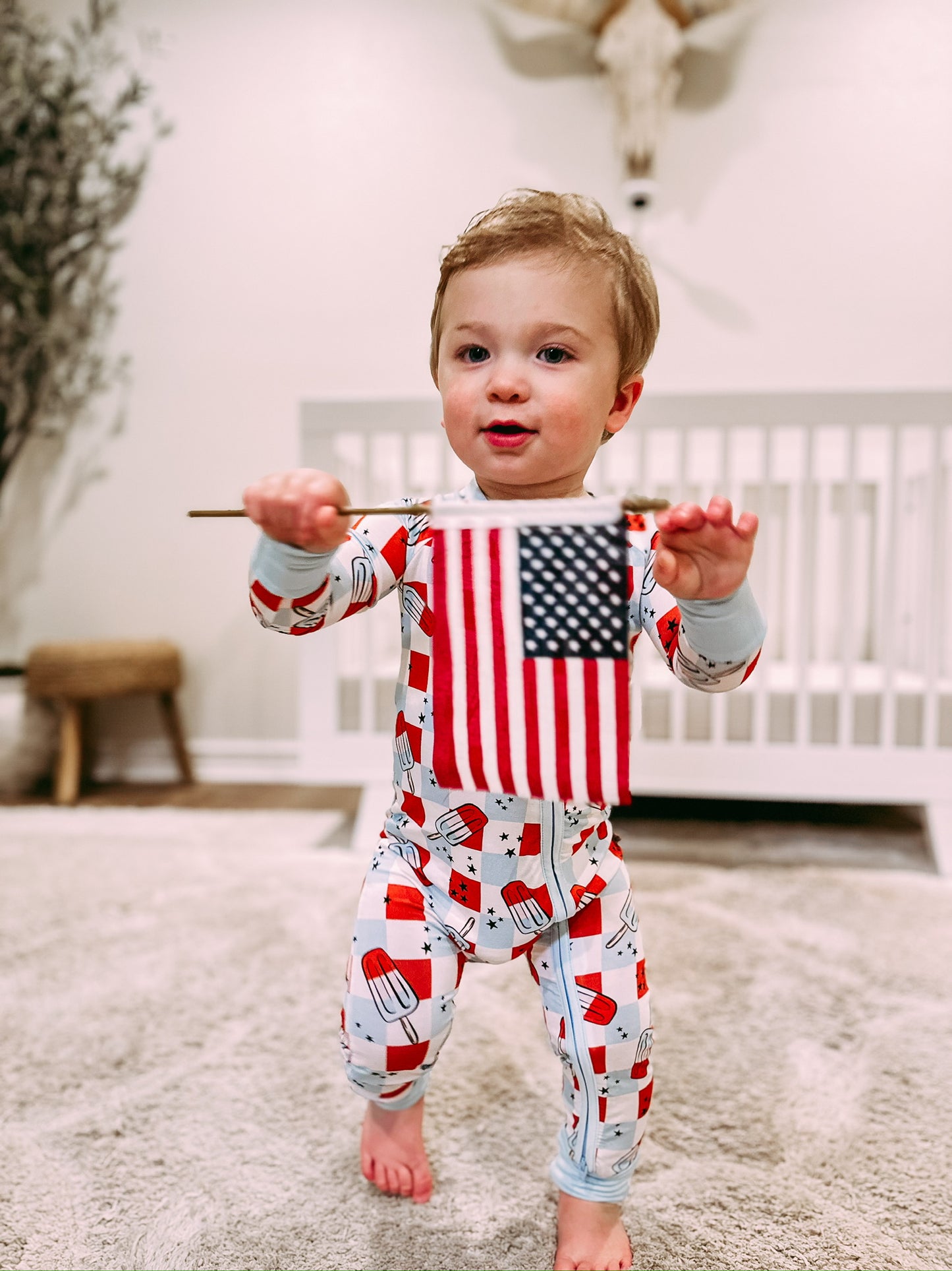 4th Of July Checkered Bamboo Sleeper