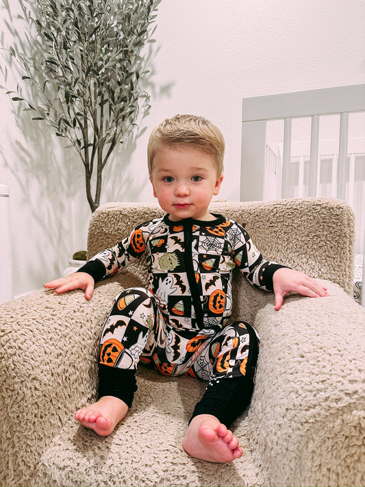 Trick Or Treat Bamboo Zip Romper