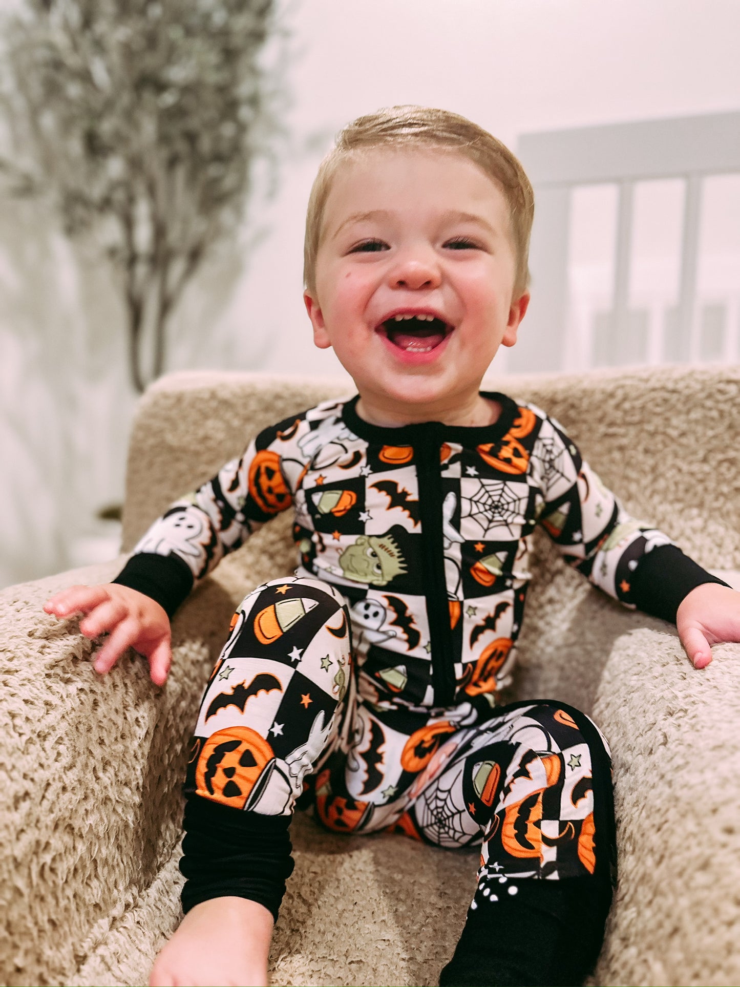 Trick Or Treat Bamboo Zip Romper