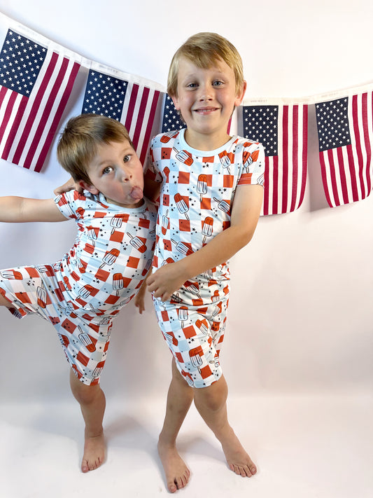 4th Of July Checkered 2 Piece Pajama Set