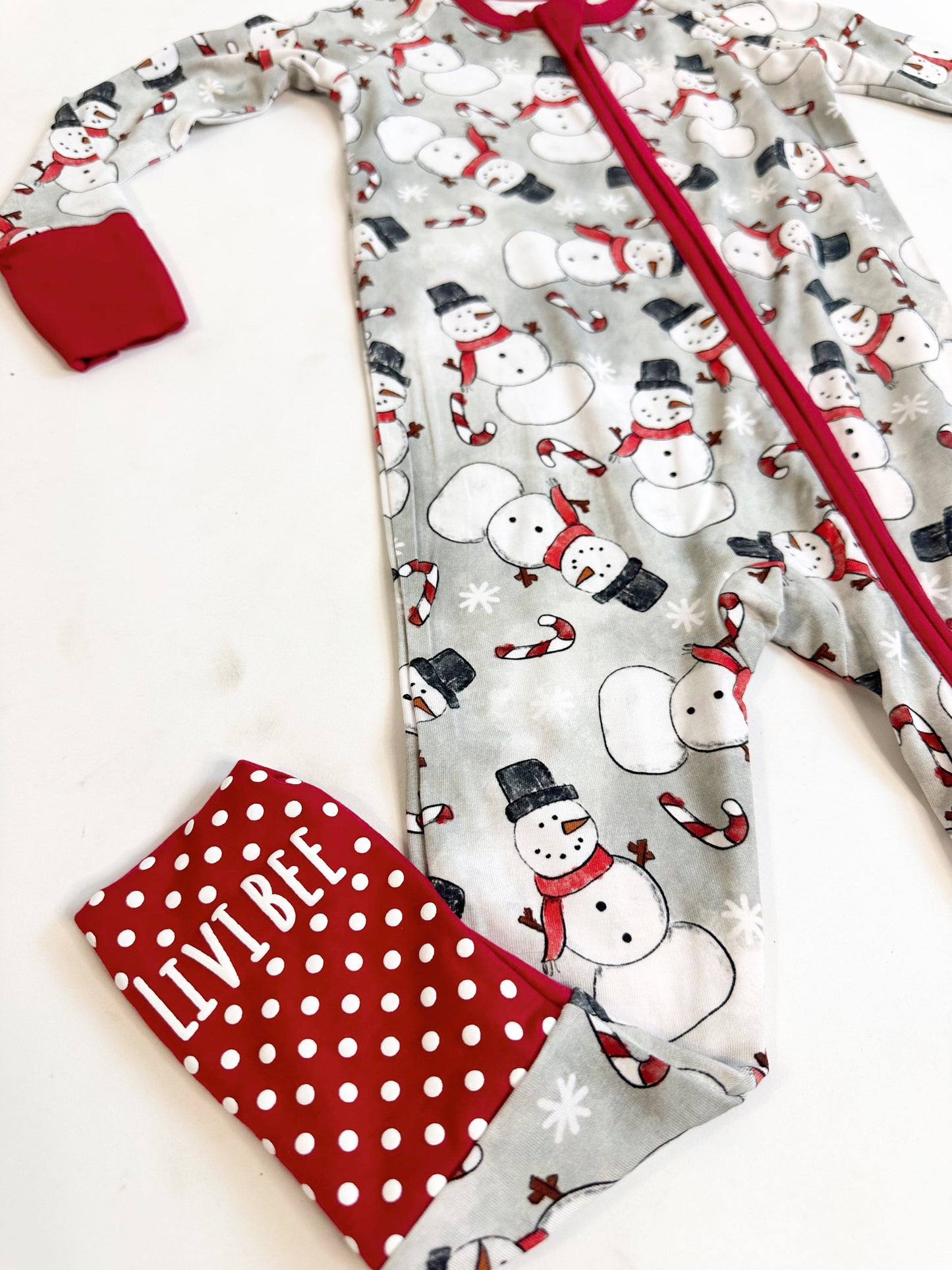Snowman Snuggles Convertible Zip Romper