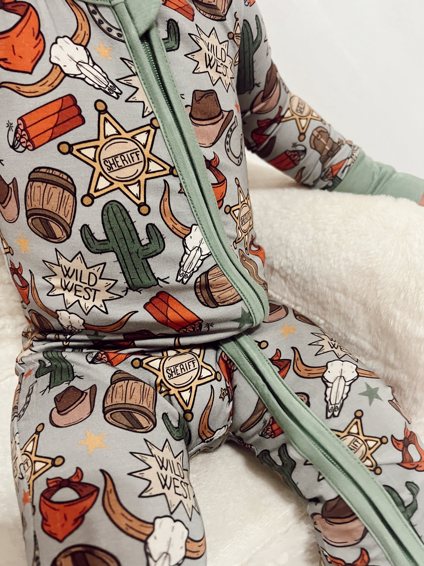 Western Bamboo Zip Romper