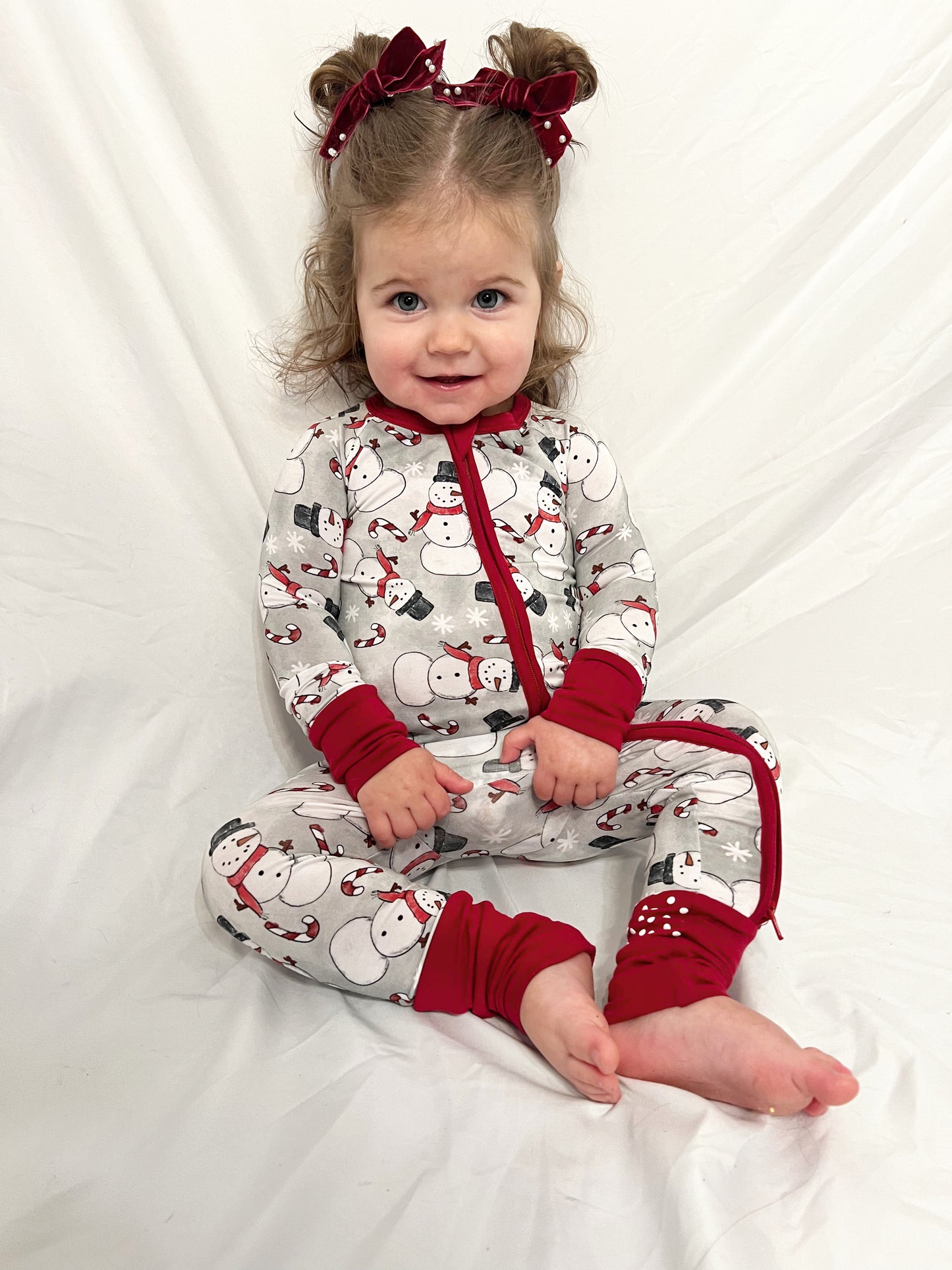 Snowman Snuggles Convertible Zip Romper