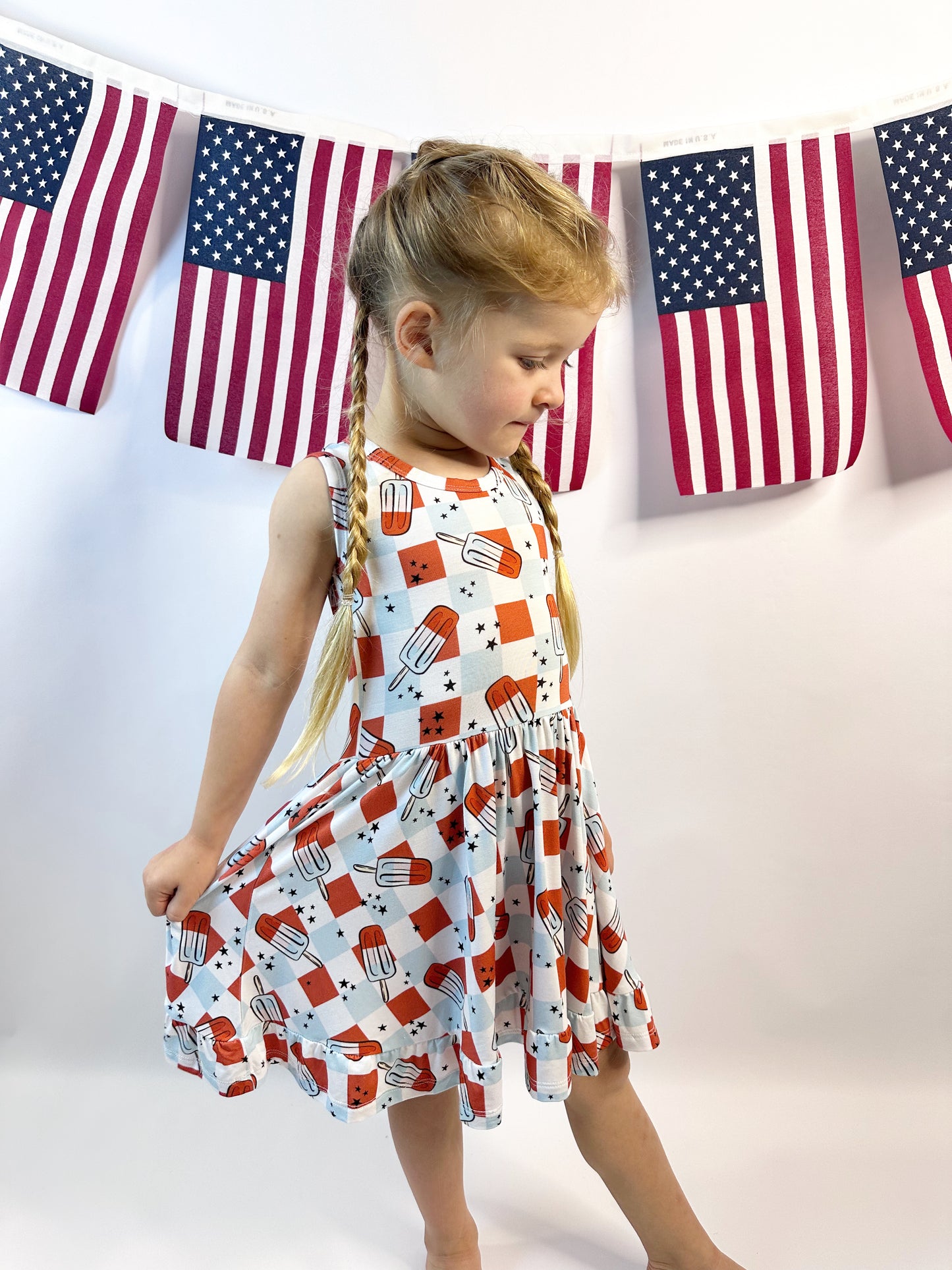 4th Of July Ruffle Dress