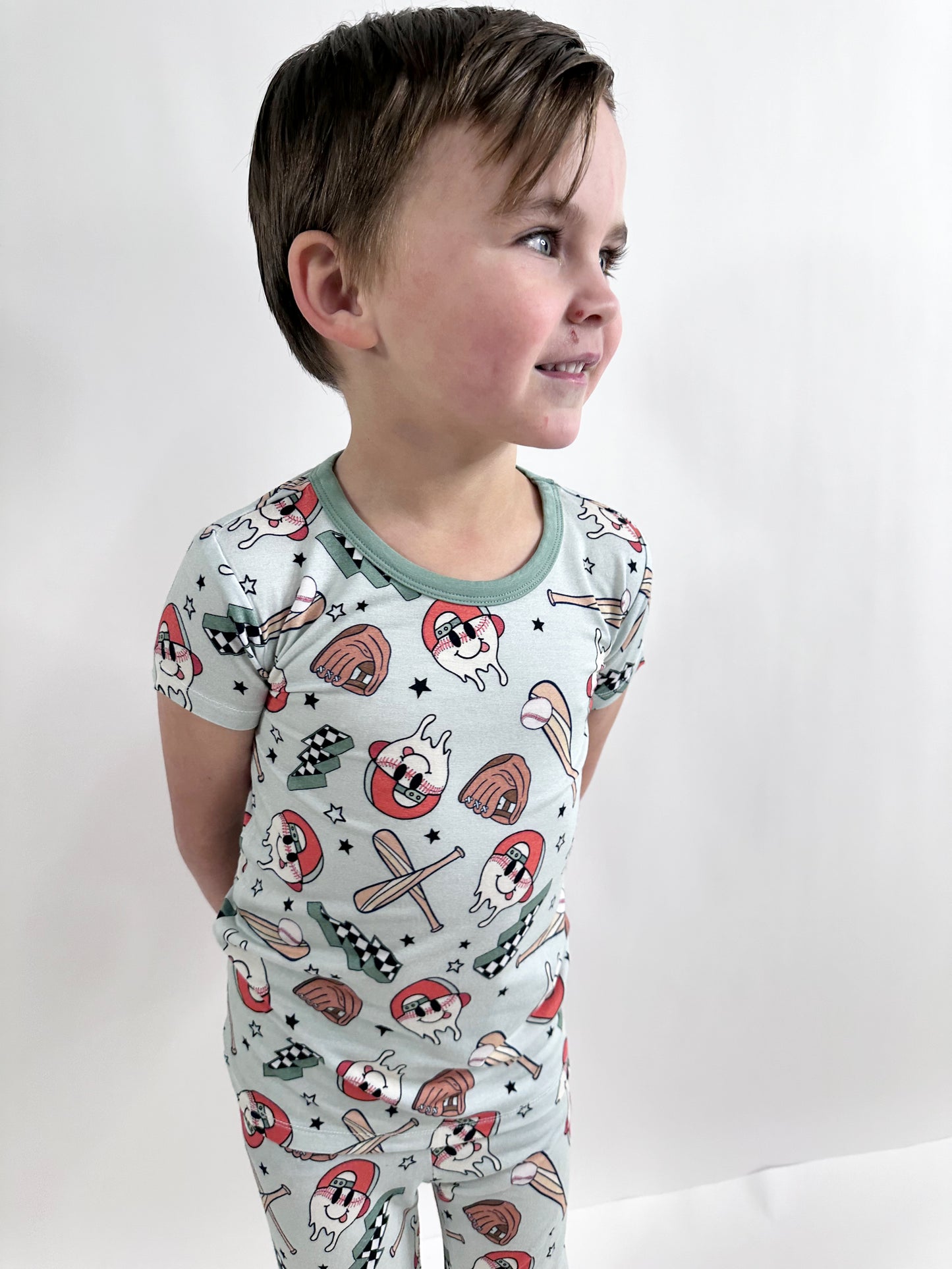 Smile Hey Batter Batter-2 Piece Pajama Set