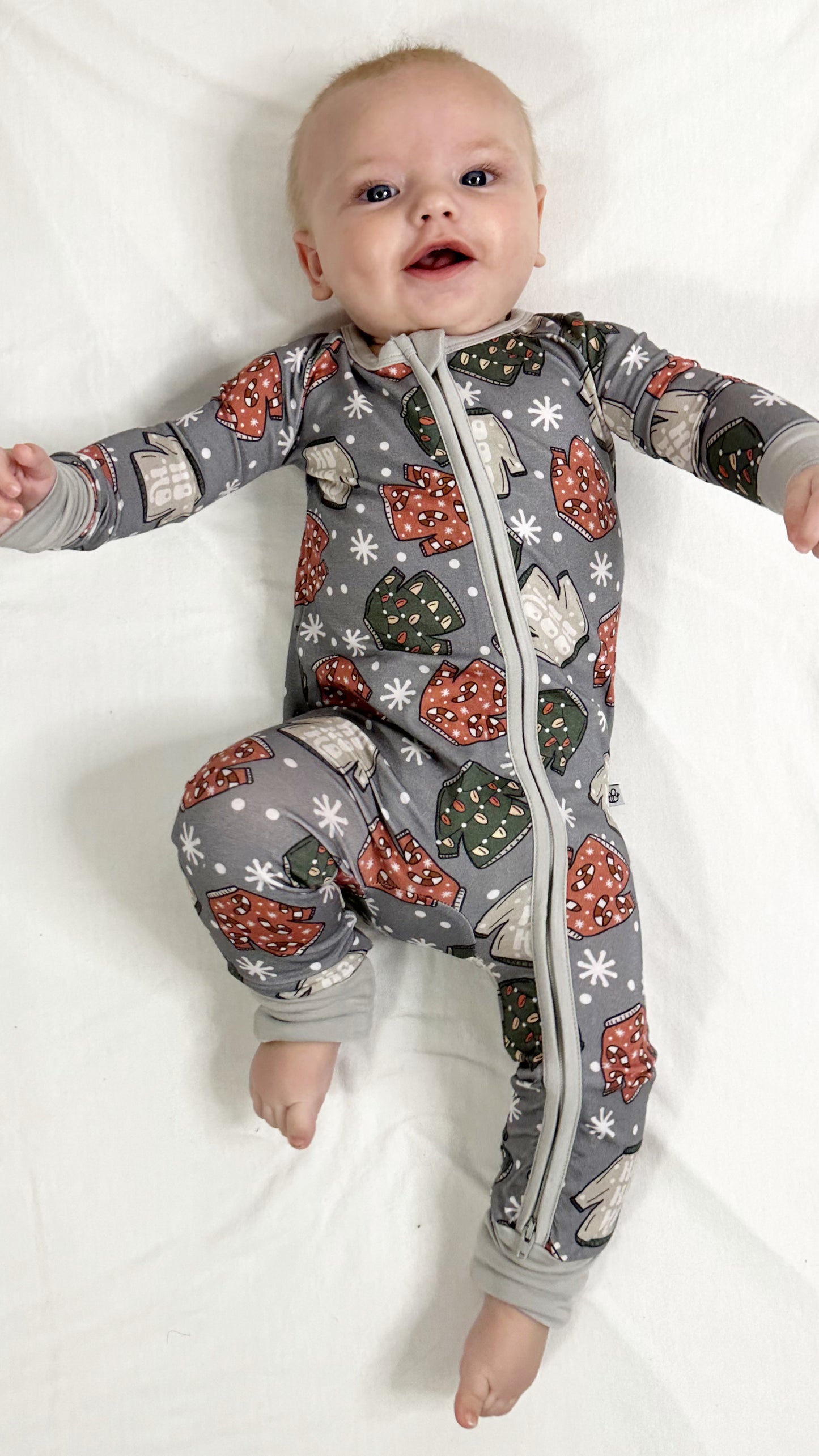Green Ugly Christmas Sweater-2 Way Convertible Zip Romper