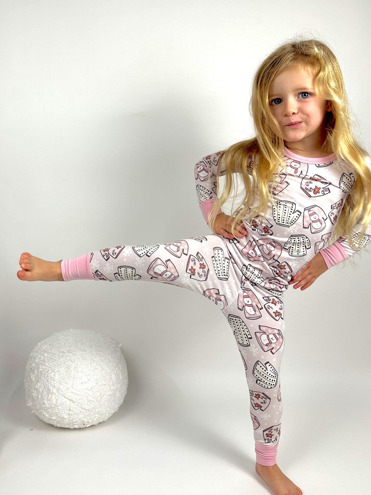 Pink Ugly Christmas Sweater-2 Piece Pajama Set