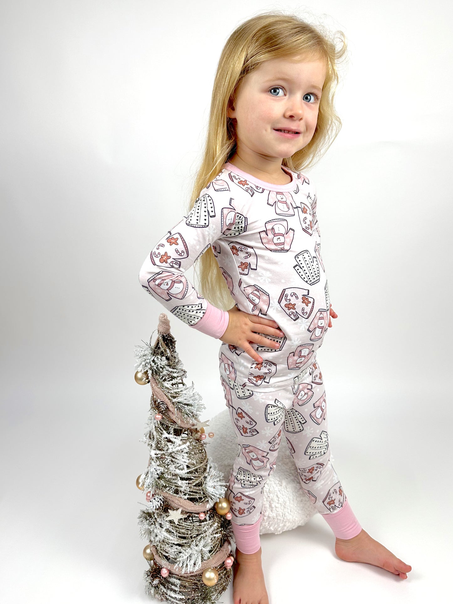 Pink Ugly Christmas Sweater-2 Piece Pajama Set